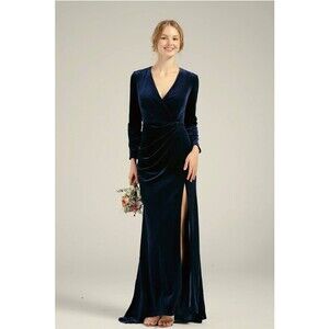 NWT Renz Rags Navy Velvet Bridesmaid Dress - SIZE 14